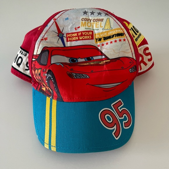 Disney Pixar Cars Lightening McQueen Kids Childs Adjustable Hat Cap - Picture 1 of 6